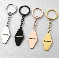 Porte-clés vintage en acier inoxydable Ywyougang, forme losange, 4 couleurs, gravure laser personnalisée, pendentif porte-clés pour cadeaux