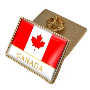 Canada Flag Crystal Epoxy Badge Pin World Flag Pins