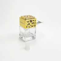 Luxe Carré Rose Or Couvercle Évent De Voiture Diffuseur D'air Désodorisant Clip En Métal Parfum De Voiture Bouteille De Parfum