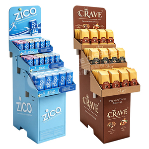 Fabricant d'unités de présentation au sol en carton personnalisées FSDU, présentoir de vente au détail en carton ondulé à 4 niveaux pour les collations et les marchandises - Product Image 2