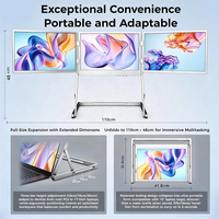 Triple Screen Monitor 2026 New 3*16" One-Cable Portable for Small Meetings Monitores 2560*1600 Laptop Expansion Auxiliary Screen