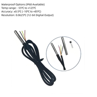 Sonda de Temperatura DS18B20 con Conector JST y Cableado Personalizado de 3 Metros para Arnés Automotriz