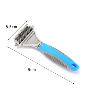 कुत्ते बिल्ली Deshedding कंघी पेशेवर पालतू जानवर बाल स्टाइल उपकरण डबल साइड Dematting उपकरण - Product Image 3