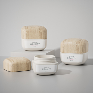 Tùy Chỉnh Vuông 30Ml <span class=keywords><strong>50Ml</strong></span> Vuông Dày Tường Nhựa Kem <span class=keywords><strong>Jar</strong></span> Sang Trọng Màu Tím Màu Xanh Lá Cây Bao Bì Mỹ Phẩm <span class=keywords><strong>Jar</strong></span> - Product Image 4