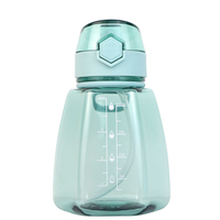 Bouteille d'eau en plastique transparente sans BPA avec couvercle à paille, personnalisable, vente en gros, offre spéciale