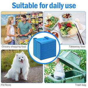 Bolsas de Basura Azules Biodegradables de HDPE Impresas Offset con Cordón, Desechables, 1/10 BBL, 8"X4"X15", 1500 Bolsas, 14 Micras - Product Image 5