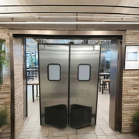 Offre Spéciale design moderne portes de circulation à impact en acier inoxydable nouveau modèle pour la cuisine utiliser salle blanche verre en aluminium pour la nourriture