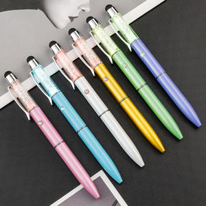 Bolígrafo Multifunción 3 en 1 con Luz LED de Cristal y Logotipo Personalizado - Product Image 2