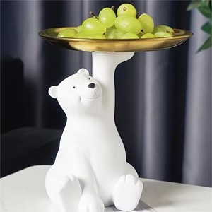 Bandeja de Almacenamiento con Diseño de Oso Polar Sentado, Accesorios Creativos y Lindos para Guardar Llaves, Decoraciones para Regalos de Cumpleaños para Amigos - Product Image 5