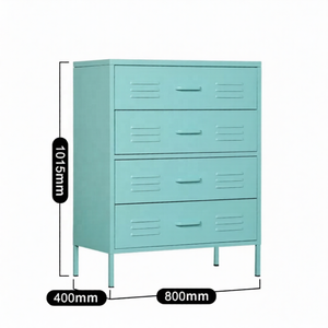 Cassettiera in Acciaio su Misura, Design Moderno, Alta con 4 Cassetti, Mobile Contenitore in Metallo per Camera da Letto e Soggiorno - Product Image 4