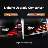 Feu arrière LED 12V pour Toyota Alphard AH20 2007-2013 avec DRL, clignotant dynamique à défilement, lentille fumée, Plug & Play
