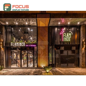 Vitrine à café grand format avec finition grain de bois, étagère de présentation pour café commercial - Product Image 5