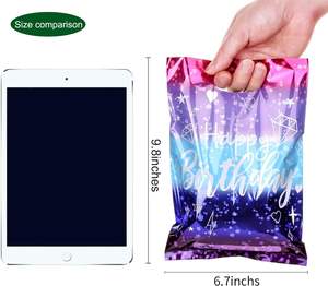 Sacs de faveur de fête d'anniversaire, sacs-cadeaux en plastique de butin d'achats en vrac pour des fournitures de fête d'anniversaire d'enfants de bébés filles et de garçons - Product Image 2