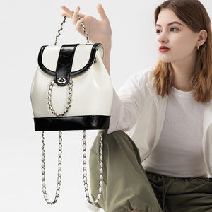 Mochila Mini de Lujo, Alta Calidad, Suave, Plateada, de Cuero Genuino, para Mujer, para Viajes y Ocio, con Cadena - Product Image 2