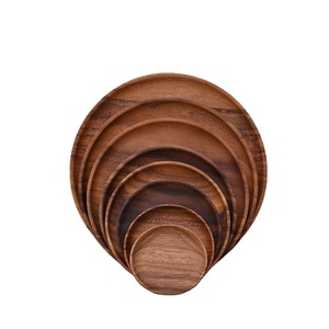 Wholesale Cheap Nature Solid <strong>Wood</strong> Food Fruit Serving Charge Platter Round Acacia Wooden <strong>Plate</strong> - Product Image 1