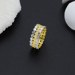 Bagues de fiançailles et de mariage en laiton plaqué or pour femmes, bijoux fantaisie JXX en gros - Product Image 2