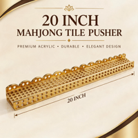 Bâton de poussée de luxe pour accessoires de Mahjong, design en rotin doré, pour jeu américain 4 joueurs, 20 pouces, en acrylique