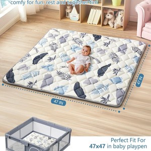 Alfombra de gateo para bebés hecha a medida, gruesa, antideslizante, para el hogar, de 0 a 24 meses, unisex, de fibra de poliéster. - Product Image 2