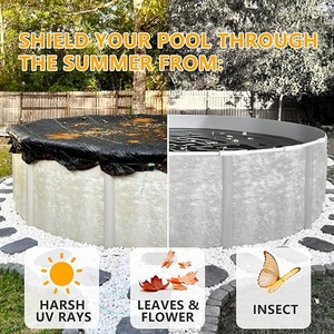 Couverture de <span class=keywords><strong>piscine</strong></span> <span class=keywords><strong>hors</strong></span> <span class=keywords><strong>sol</strong></span> <span class=keywords><strong>ronde</strong></span> en filet pour l'hiver, bâche de <span class=keywords><strong>piscine</strong></span> en maille avec œillets et cordes, couverture en maille noire pour attraper les feuilles - Product Image 4