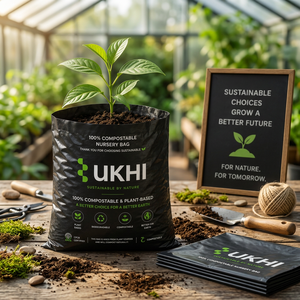 ถุงเพาะชำย่อยสลายได้ทางชีวภาพ UKHI ผลิตจาก PBAT PLA แป้งข้าวโพด เป็นมิตรต่อสิ่งแวดล้อม หนา 55 ไมครอน สำหรับการปลูกต้นไม้และการทำสวน - Product Image 3