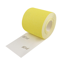 Rouleau de papier abrasif jaune de 115 mm, rouleau abrasif à dos plat de 115 mm pour le ponçage de carrosserie automobile, du bois, du métal, des meubles et des surfaces en plastique