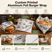 Papier d'aluminium enduit de PE de qualité alimentaire, résistant à la chaleur, anti-graisse, pour emballer les hamburgers, les sandwichs, les biscuits, les gâteaux