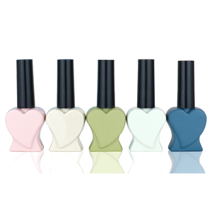 Flacon de vernis à ongles en verre <span class=keywords><strong>vide</strong></span> avec étiquette personnalisée et pinceau, flacons de vernis à ongles en forme de cœur - Product Image 1