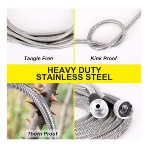 <span class=keywords><strong>Tuyau</strong></span> <span class=keywords><strong>d</strong></span>'<span class=keywords><strong>arrosage</strong></span> de jardin extensible super résistant et flexible de <span class=keywords><strong>25</strong></span> <span class=keywords><strong>pieds</strong></span> en acier inoxydable 304, anti-UV, réglable, longue durée de vie - Product Image 2