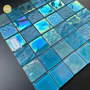 Azulejos de mosaico de vidrio iridiscente de 6mm con parte posterior de malla, fáciles de pavimentar para piscina - Product Image 4