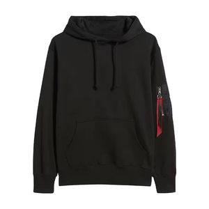 เสื้อฮู้ดดี้ผู้ชายแบบใหม่ทันสมัย ปรับแต่งได้ ทรงหลวม ผ้าฝ้ายฟลีซ 100% 45gsm  เรียบง่าย สวมใส่สบาย - Product Image 1