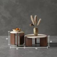 Table basse de luxe moderne avec dessus en marbre rond Meubles de maison pour salon appartement en pierre