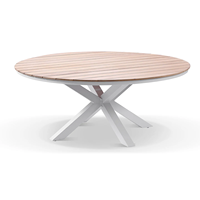 Ensemble de table et chaises de patio rondes résistantes aux intempéries, structure en aluminium, meubles de repas confortables pour l'extérieur, pour cour et bord de piscine