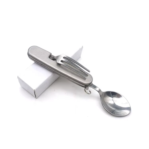 Couverts de camping pliables multifonctions 4 en 1 en acier inoxydable de marque OEM en stock, modèle K0628B - Product Image 3