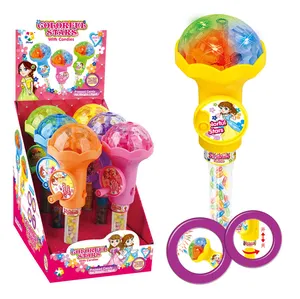 Varita mágica Musical iluminada para niñas, juguete de dulces, dulces, estrellas coloridas