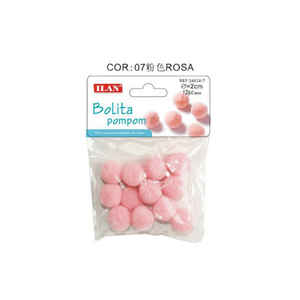Pompon Iln Bolita 2.0 Cm Rosa 12 Pezzi per Lavori Manuali - Product Image 2