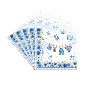 Juego de Vajilla Desechable con Temática de Mezclilla Azul para Fiesta de Bebé, Platos, Servilletas, Vasos, Cubiertos - Product Image 4