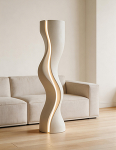 Lampe sur pied sculpturale moderne, lumière blanche froide, base E26, LED, lumière chaude, design minimaliste, commande tactile, hauteur réglable - Product Image 6