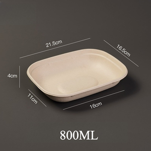 Großhandel 800ml Kraftpapier-<span class=keywords><strong>Box</strong></span> Umweltfreundliche Biologisch Abbaubare Lebensmittelbehälter für Nudelsuppe Salat Papierbox - Product Image 1