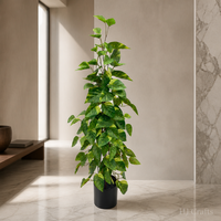 Plante artificielle moderne de 100 cm, éco-responsable et durable, en pot, feuillage vert-jaune en forme de cœur, pour salon, bureau, étagère, villa