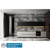 Armoire de cuisine modulaire RTA en MDF moderne personnalisée George Group avec revêtement en marbre artificiel