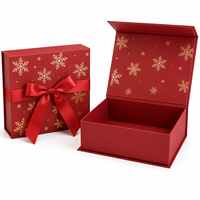 Boîte cadeau magnétique de Noël personnalisée, pliable, en carton rigide avec logo en estampage à chaud pour l'emballage de bonbons