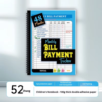 Carnet de notes en cuir/tissu à spirale pour la facturation, le suivi des paiements et de la consommation quotidienne, et la gestion des économies