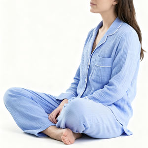 OEM personnalisé maison Pijama Femme <span class=keywords><strong>Costume</strong></span> De Pyjama Pjs <span class=keywords><strong>Costume</strong></span> 100% coton ensemble de pyjamas pour les femmes - Product Image 3