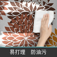 Keset Lantai Dapur PVC Motif Bunga Lintas Batas, Tahan Air, Anti Minyak, Anti Selip, Tebal 1.0 cm, untuk Pintu Masuk Rumah Tangga
