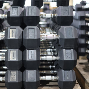 Smartfit HEX quả tạ cao su tráng tay Trọng lượng 1-60kgs,5-125lbs biểu tượng tùy chỉnh gang quả tạ Bộ - Product Image 5