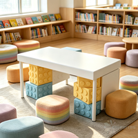 Ensemble de bureau créatif pour enfants Chiquitos avec tabouret souple arc-en-ciel pour les enfants de maternelle et de crèche pour jouer et apprendre