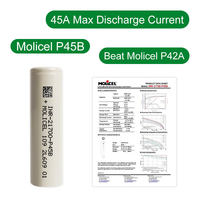 Nouvelle batterie originale 21700-P45B 3.7v 4500mAh à haute capacité, décharge 45A pour Molicel 21700-P45B