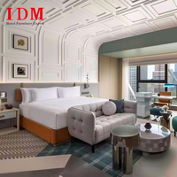 Meubles de chambre d'hôtel modernes en bois massif écologiques sur mesure IDM, solution FF&E unique, hôtel de luxe 5 étoiles, nouveau mobilier commercial