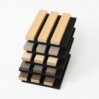 Panneaux acoustiques en lattes de bois, insonorisants, panneaux muraux décoratifs avec support en feutre pour salles de réunion et halls d'accueil