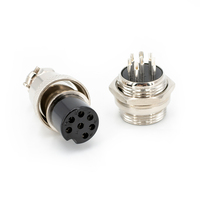 GX16 Connecteur de câble d'aviation circulaire 7 broches 7 broches Fiche ronde mâle et femelle en métal étanche à la poussière et à l'eau
